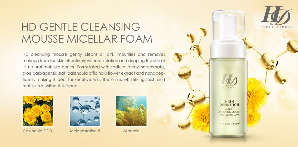 HD GENTLE CLEANSING MOUSSE MICELLAR FOAM 155ml